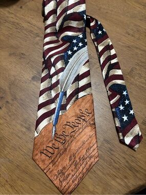 Tango Max Raab Americana Series Constitution 100% Silk Neck Tie NWT USA